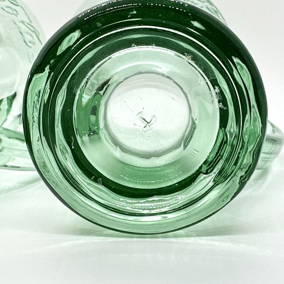 Set Of 2 Vintage Green Coca-Cola Glasses With Handle Mugs 14 oz Heavy‎ - Picture 9 of 10